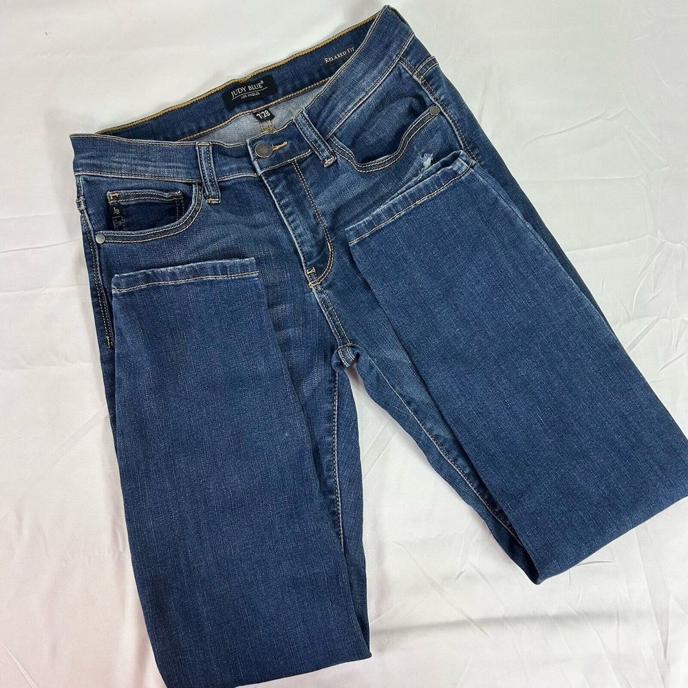 Judy Blue Jeans Women's 7 / 28 Relaxed Fit Mid Rise Distressed Stretch JB8289DK - Picture 9 of 10